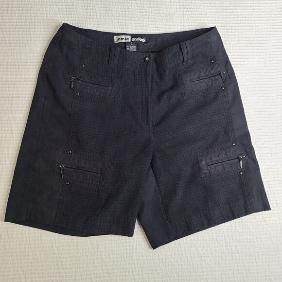 Jamie Sadock Shorts SZ 6 Golf Tennis Active Outdoors Zip Pockets Utility Black - Picture 1 of 6